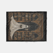 の読幽霊ライブラリHalloween Librarian Book Lov フリースブランケット (正面(横))