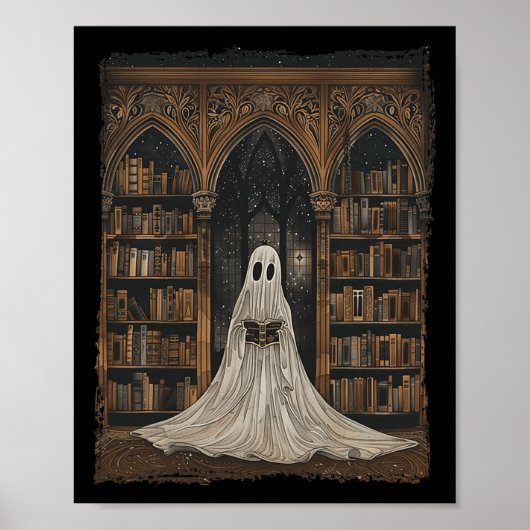 の読幽霊ライブラリHalloween Librarian Book Lov ポスター (正面)