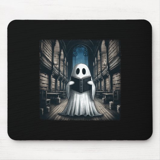 の読幽霊ライブラリHalloween Librarian Book Lov マウスパッド (正面)