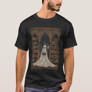 の読幽霊ライブラリHalloween Librarian Book Lov Tシャツ