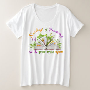 の読引用文プラスサイズティー – ブックラバーシャツ プラスサイズTシャツ
