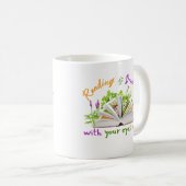 の読引用文マグカップ – 目を開けて夢 コーヒーマグカップ (正面右)