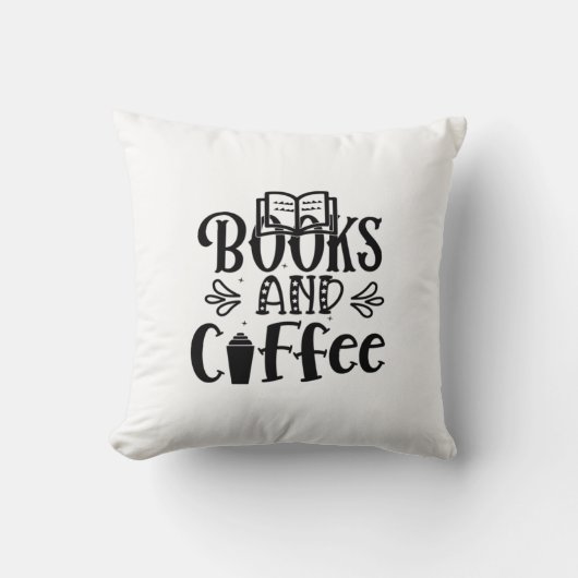 の読絵本とコーヒー クッション (正面)