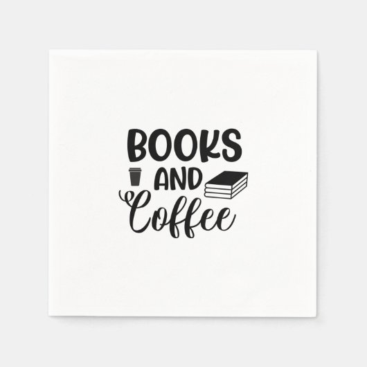 の読絵本とコーヒー スタンダードカクテルナプキン (正面)