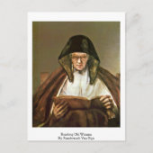 の読老婦人byレンブラント・ヴァン・リジン ポストカード (正面)