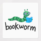 の読親友で可愛い本虫 ラベル (デザイン1)