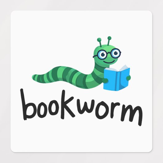 の読親友で可愛い本虫 ラベル (デザイン2)