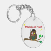 の読賢いフクロウ キーホルダー (正面左)