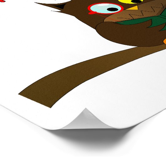 の読賢いフクロウ ポスター (角)