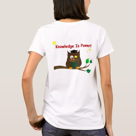 の読賢いフクロウ Tシャツ (裏面)