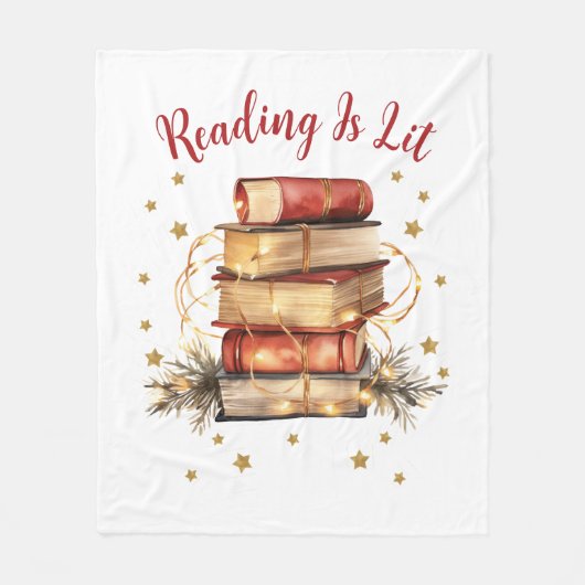 の読Is Lit、ブック・恋人 フリースブランケット (正面)