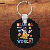の読Is Out Of This World宇宙ブックスおもしろい値リスト キーホルダー (正面)