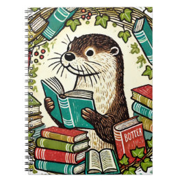 の読Otter Bookishイラストレーション読者 ノートブック