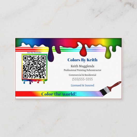 の請絵画負パーソナライズされた業者名刺 名刺 (正面)