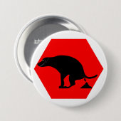 の警告たた犬 缶バッジ (正面&裏面)