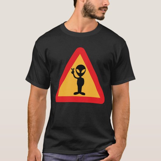 の警告エイリアン用SignTシャツ Tシャツ (正面)