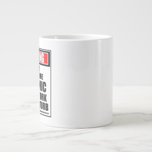 の警告カジノスロットマシン整備士懸命 ジャンボコーヒーマグカップ (正面)