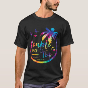 の警告カップル旅行進行中の休暇絞り染めB Tシャツ