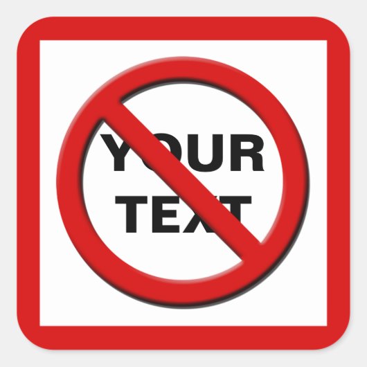 の警告シンボルなし大きカスタムいステッカー スクエアシール (正面)