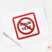 の警告シンボルなし大きカスタムいステッカー スクエアシール (封筒)