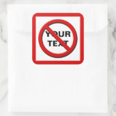 の警告シンボルなし大きカスタムいステッカー スクエアシール (バッグ)