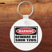 の警告シーズー（犬）TZUSキーチェーンに注意 キーホルダー (正面)