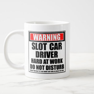 の警告スロットカー懸命At Work ジャンボコーヒーマグカップ