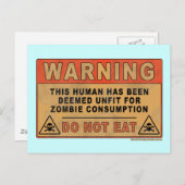の警告ゾンビ消費に適さない ポストカード (正面/裏面)
