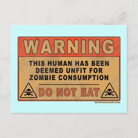 の警告ゾンビ消費に適さない ポストカード (正面)