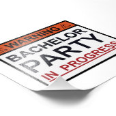 の警告バチュラーパーティ フォトプリント            (角)