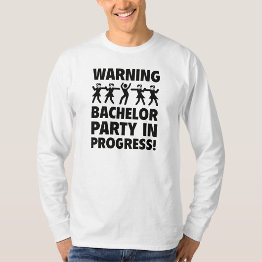 の警告バチュラーパーティ Tシャツ (正面)