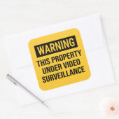 の警告ビデオ監視標識 スクエアシール (封筒)