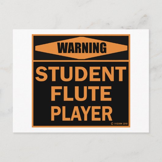 の警告フルート奏者 ポストカード (正面)