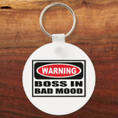の警告ボスの悪いムードのキーチェーン キーホルダー (正面)
