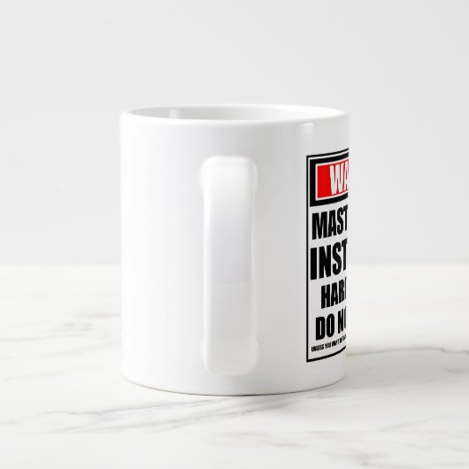 の警告マスタースキューバインストラクター懸命アットワーク ジャンボコーヒーマグカップ (裏面)