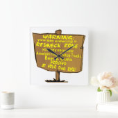 の警告レッドネックゾーンは自分のリスクで進む スクエア壁時計 (ホーム)