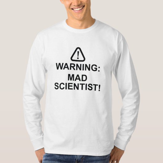 の警告不機嫌科学者 Tシャツ (正面)