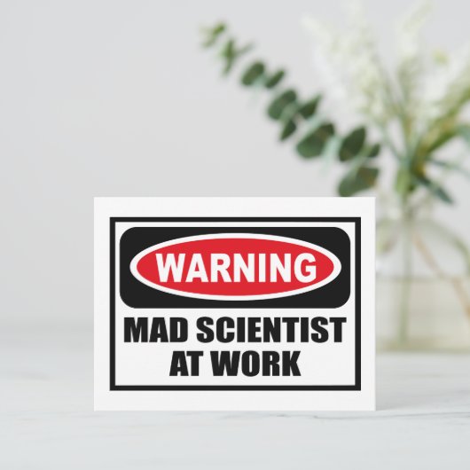 の警告不機嫌SCIENTIST AT WORKはがき ポストカード (スタンド正面)