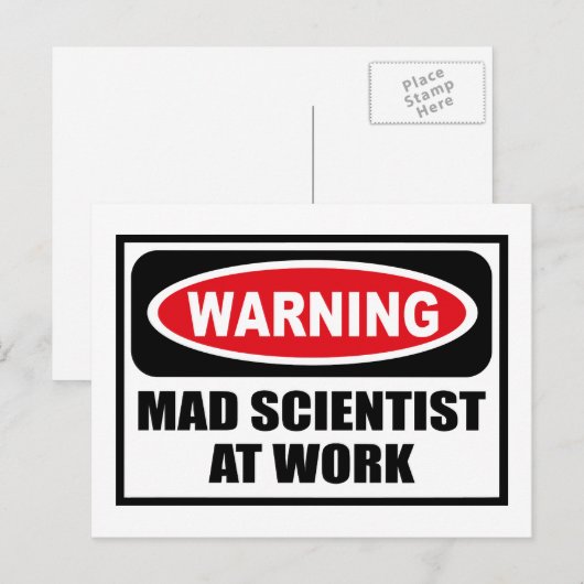 の警告不機嫌SCIENTIST AT WORKはがき ポストカード (正面/裏面)