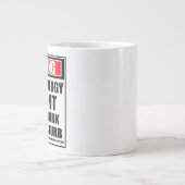 の警告人類学学生懸命 ジャンボコーヒーマグカップ (正面)