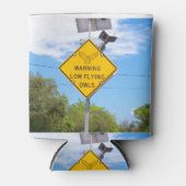 の警告低い飛んでいるフクロウ徴候 缶クーラー (正面)