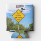 の警告低い飛んでいるフクロウ徴候 缶クーラー (裏面)