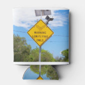 の警告低い飛んでいるフクロウ徴候 缶クーラー (裏面)