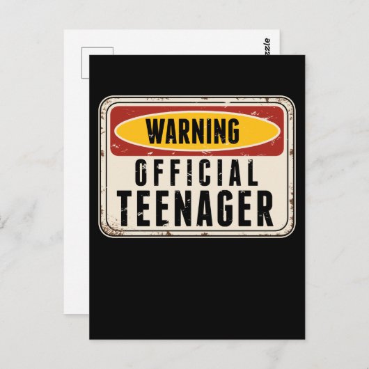 の警告公式10代の若者ボーイズ女子13誕生日 ポストカード (正面/裏面)