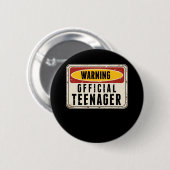 の警告公式10代の若者ボーイズ女子13誕生日 缶バッジ (正面&裏面)