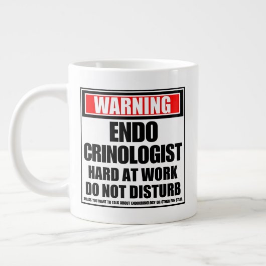 の警告内分泌学者懸命 ジャンボコーヒーマグカップ (左)