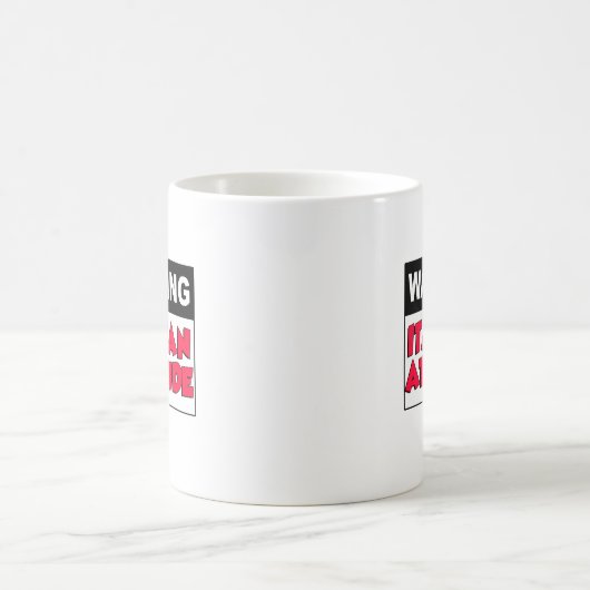 の警告姿勢イタリアンマグ コーヒーマグカップ (中央)