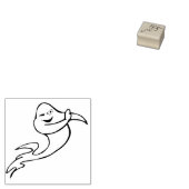 の警告幽霊イラストレーション切手 ラバースタンプ (押印)