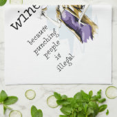 の警告打ち抜きは違法だ キッチンタオル (折り畳み)