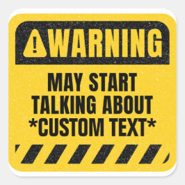 の警告文字について話し始めカスタムる スクエアシール